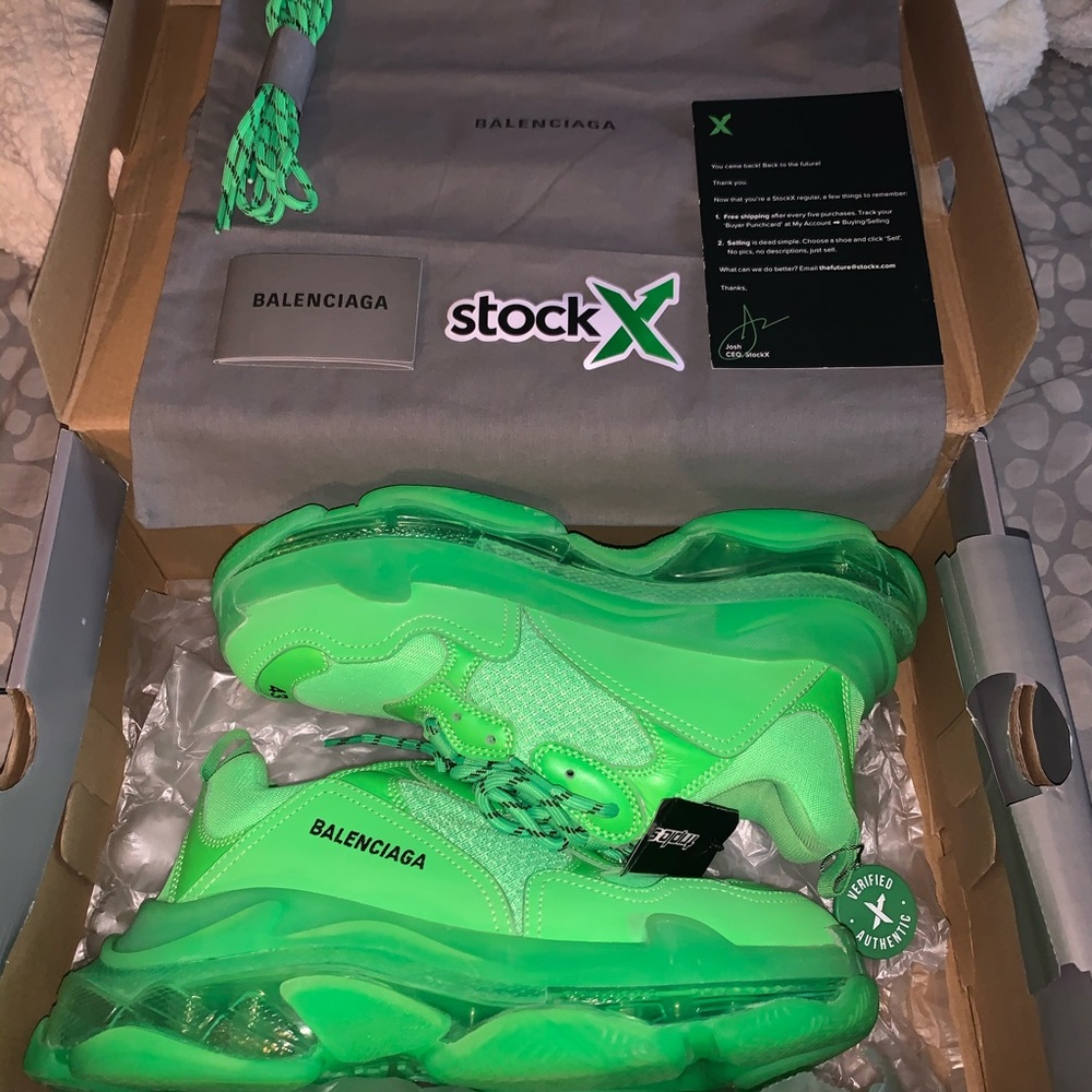 Balenciaga Triple s clear sole Neon